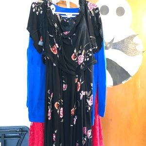 Black Floral Gauze Maxi Set